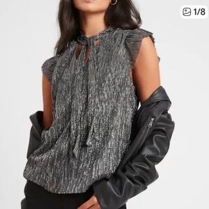 New! Banana Republic Metallic flutter sleeve top banana republic